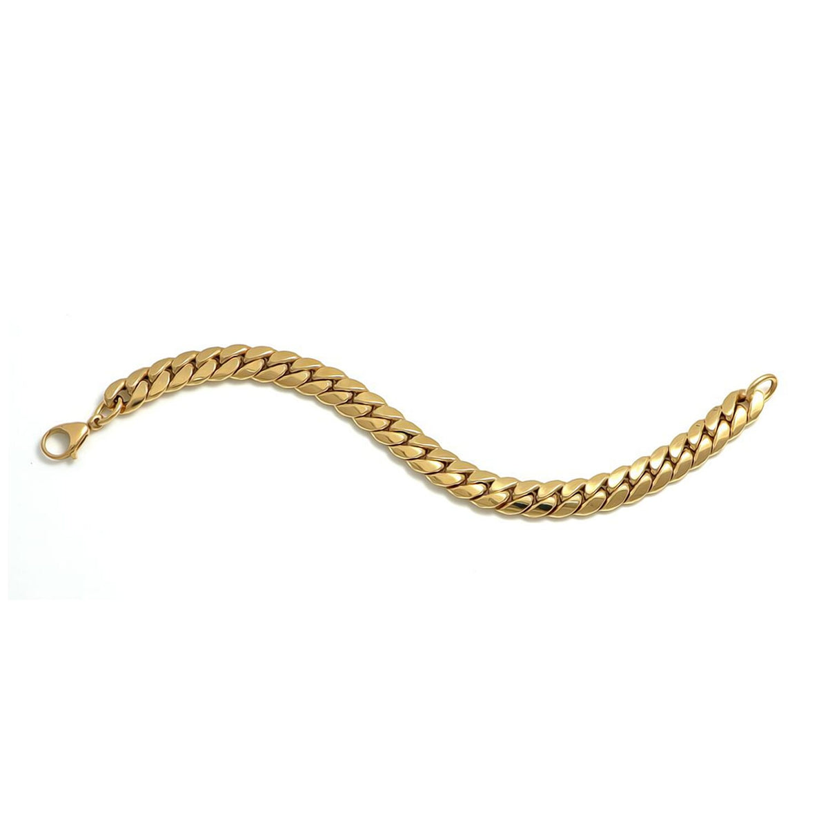 Italian Made 9K Yellow Gold 9.5MM Cuban Bracelet with Lobster Clasp 7.5 Inch 8122815 0