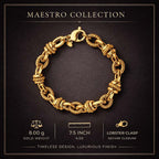 Maestro Collection -9K Yellow Gold Bracelet (Size 7.5) with Lobster Clasp 8.00 Gms.