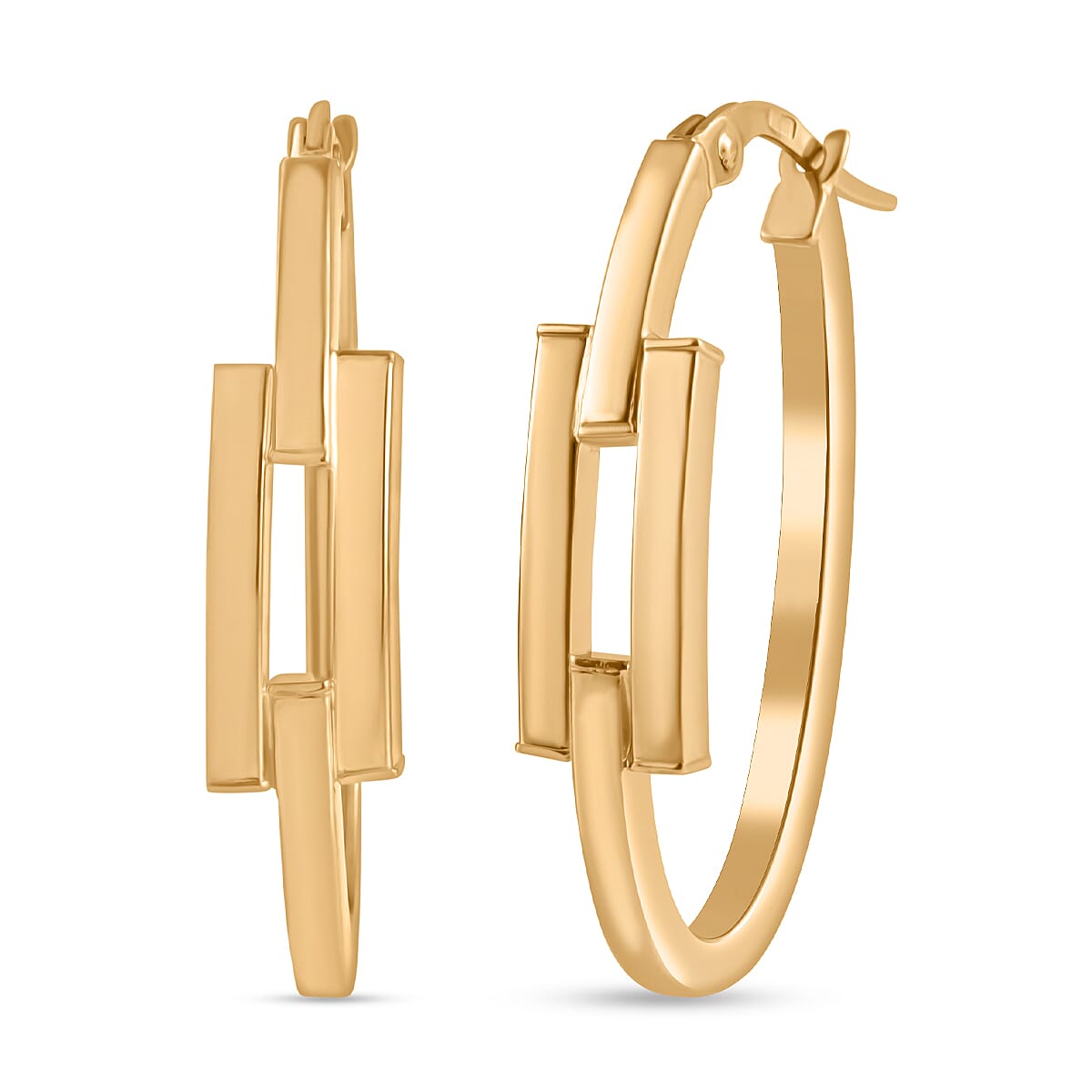 Maestro Collection - 9K Yellow Gold Buckle Hoop Earrings(outer diameter 16mm &amp; inner 11.90mm). 7792229 0