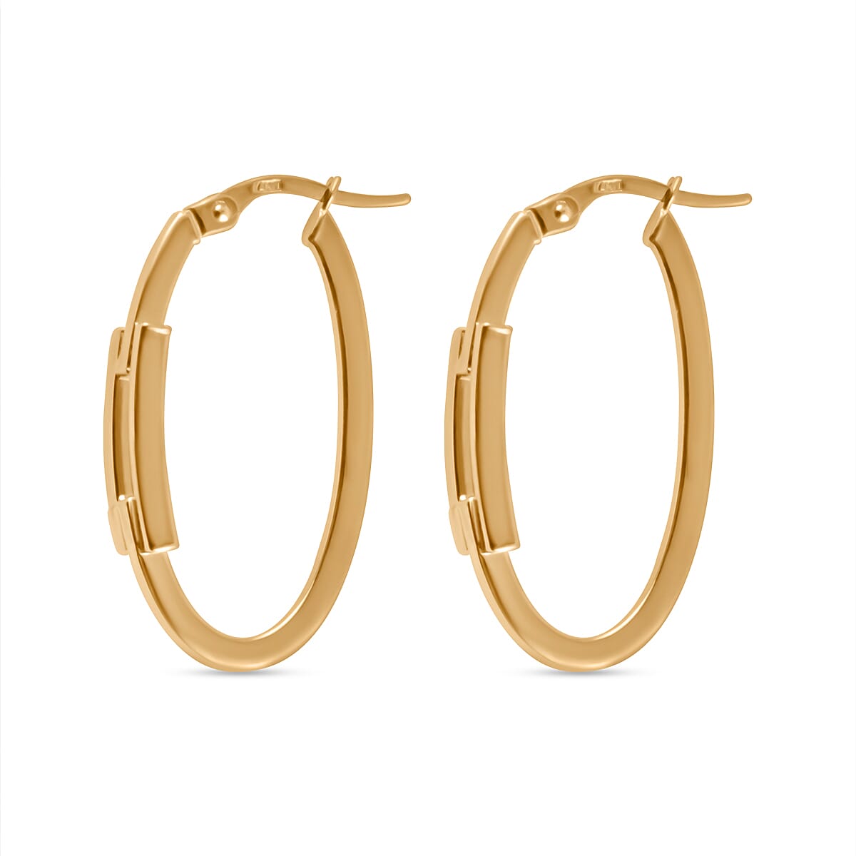 Maestro Collection - 9K Yellow Gold Buckle Hoop Earrings(outer diameter 16mm &amp; inner 11.90mm). 7792229 2
