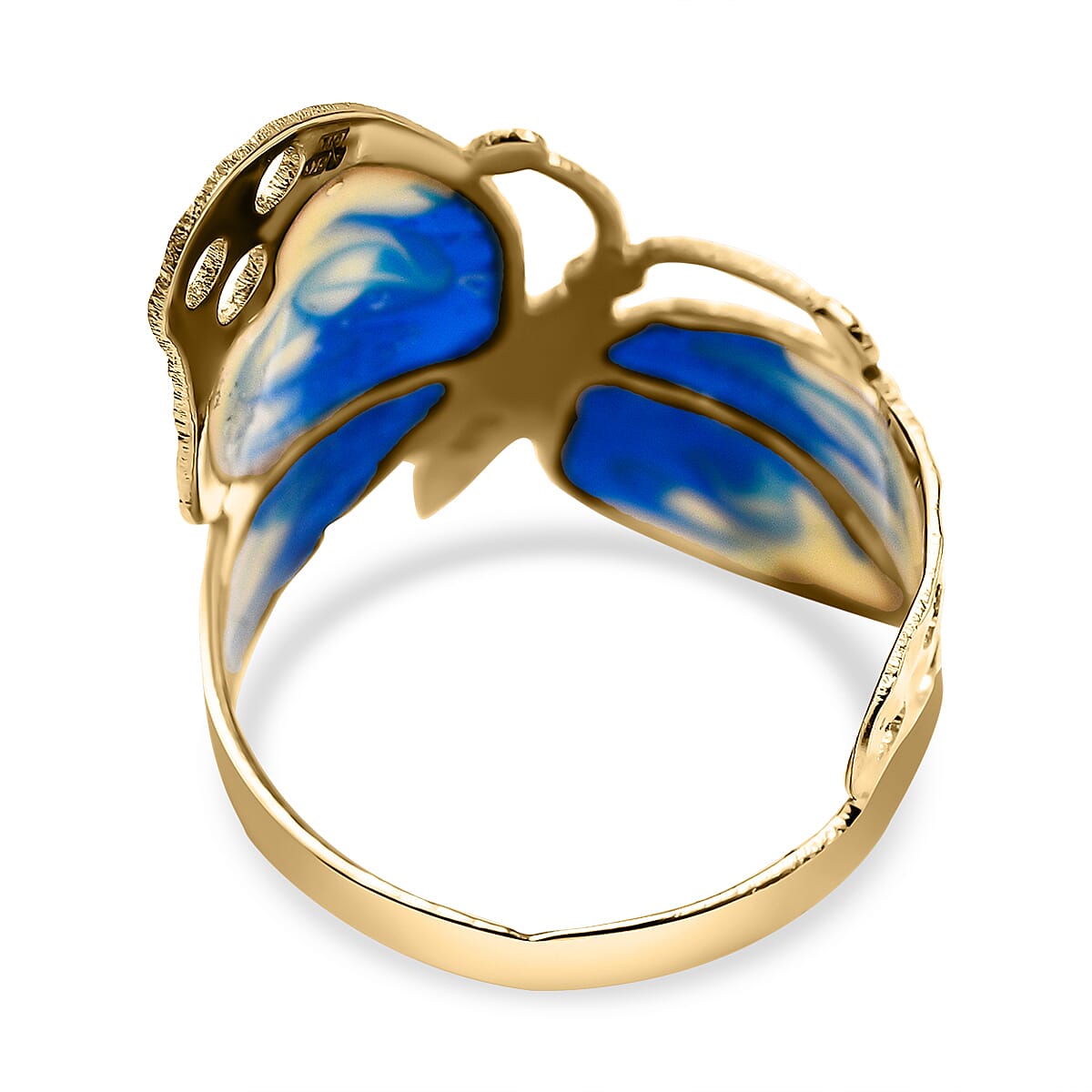 Maestro Collection - 9K Yellow Gold Butterfly Ring With Enamelling 7134366 5
