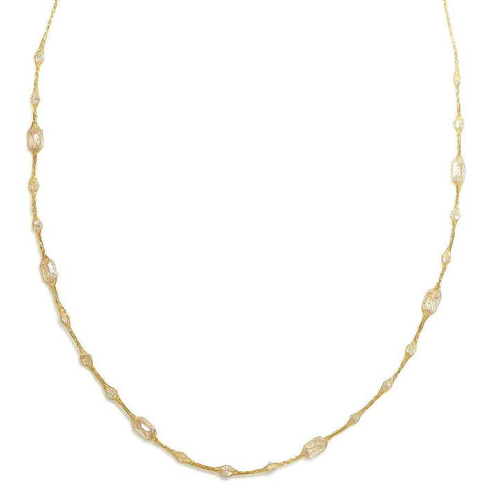 Maestro Collection - 9K Yellow Gold Cubic Zirconia Crochet Necklace with Spring Clasp (Size - 20) 7821942 2