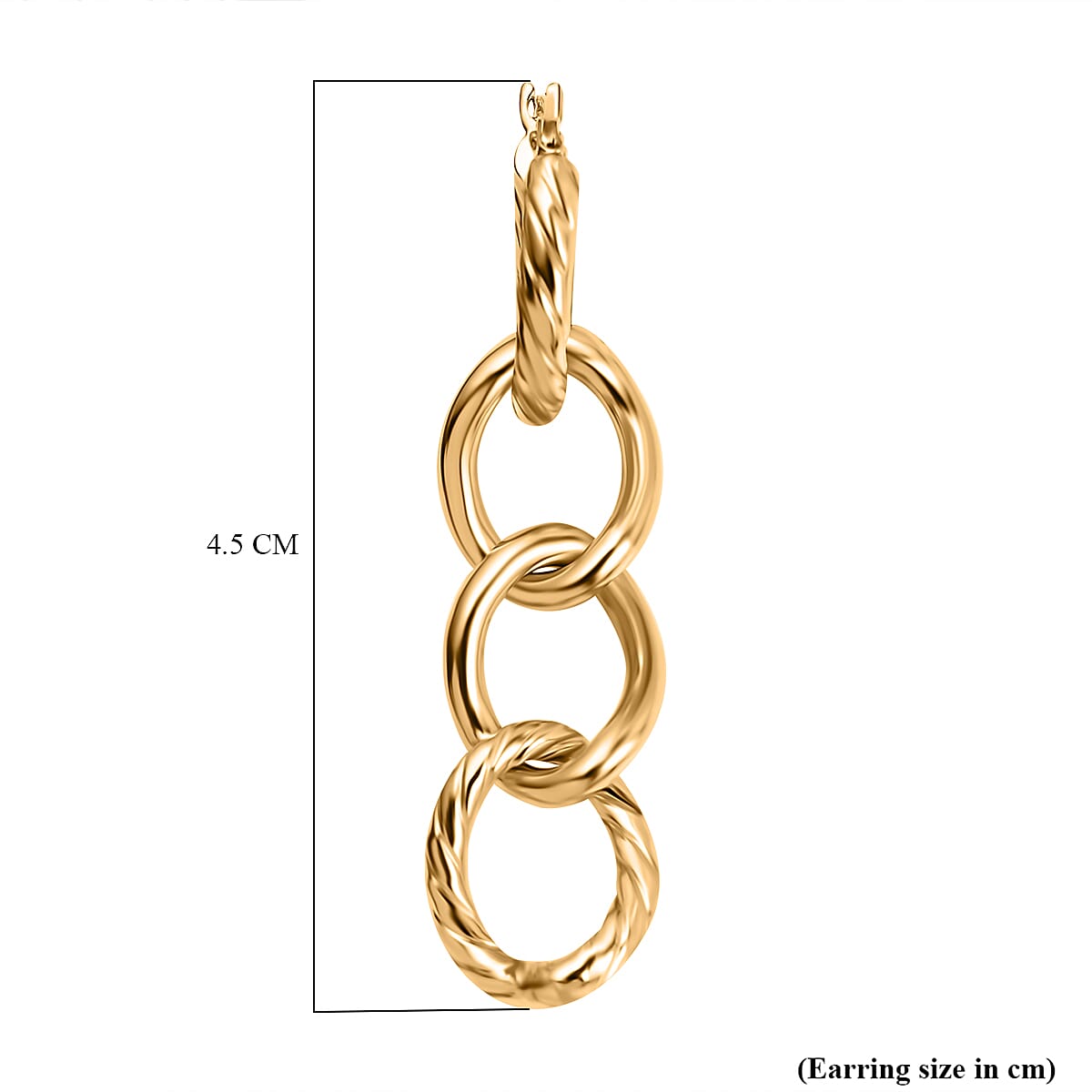 Maestro Collection - 9K Yellow Gold Textured Curb Link Earrings with Clasp 2.36 Gms. 7522805 4