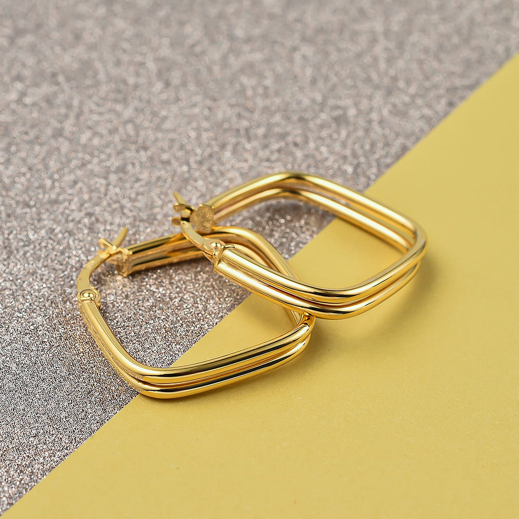 Maestro Collection - 9K Yellow Gold Hoop Earrings
