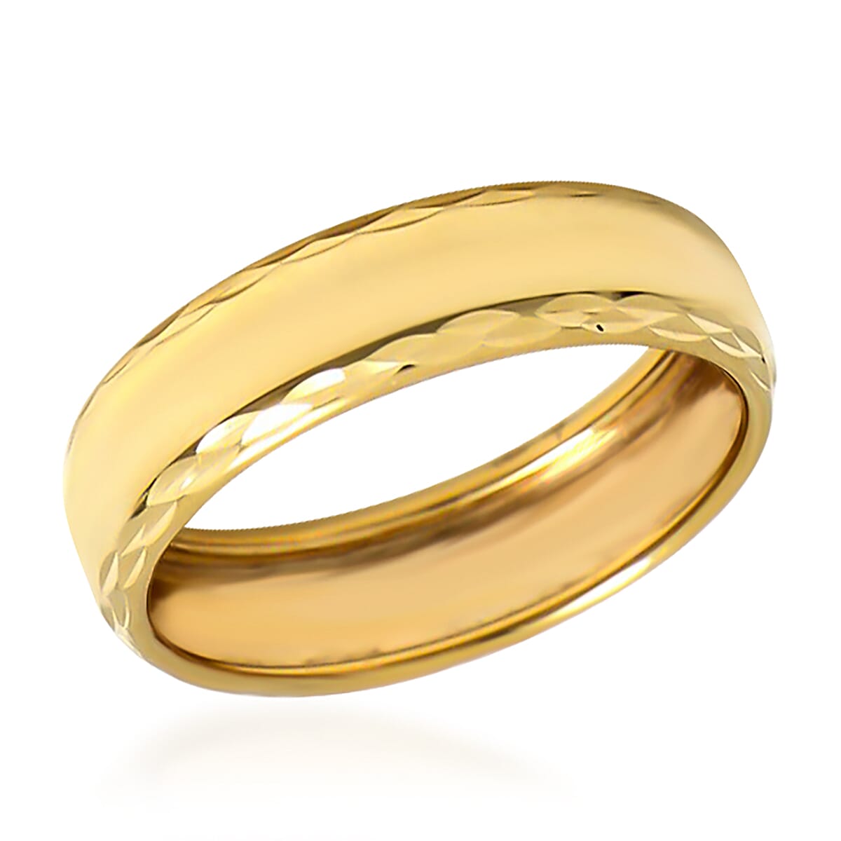 Maestro Collection - 9K Yellow Gold Diamond Cut Wedding Band Ring 7373208 1