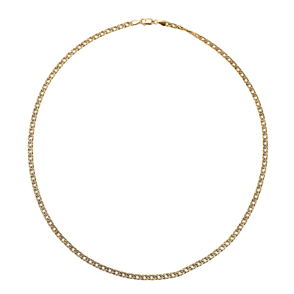 Maestro Collection  - 9K Yellow Gold Double Curb Necklace (Size - 20), Gold Wt. 3.30 Gms 7722934 1