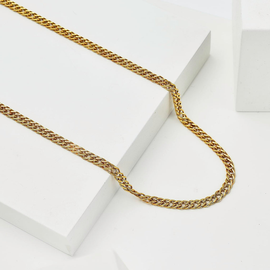 Maestro Collection  - 9K Yellow Gold Double Curb Necklace (Size - 20), Gold Wt. 3.30 Gms