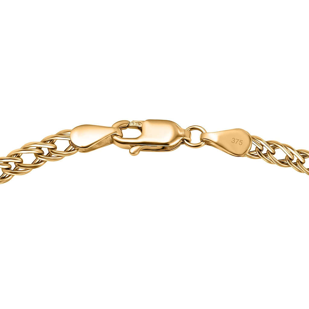 Maestro Collection  - 9K Yellow Gold Double Curb Necklace (Size - 20), Gold Wt. 3.30 Gms