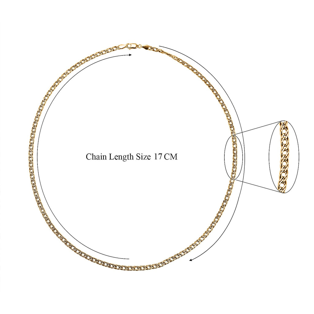 Maestro Collection  - 9K Yellow Gold Double Curb Necklace (Size - 20), Gold Wt. 3.30 Gms