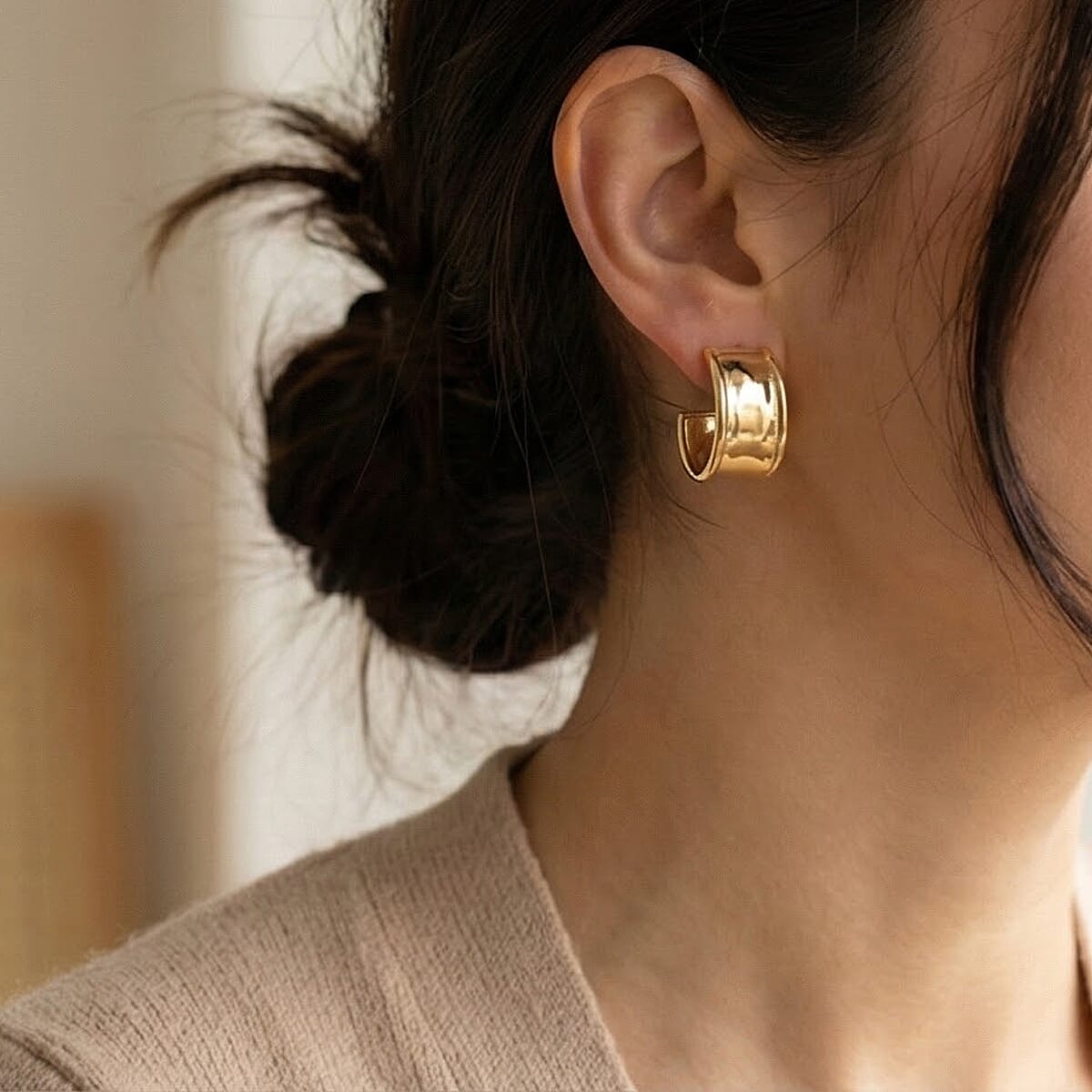 Maestro Collection - 9K Yellow Gold Earring With Push Back 1.86 Gm 7951626 1