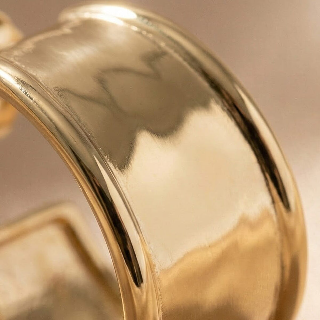Maestro Collection - 9K Yellow Gold Earring With Push Back 1.86 Gm