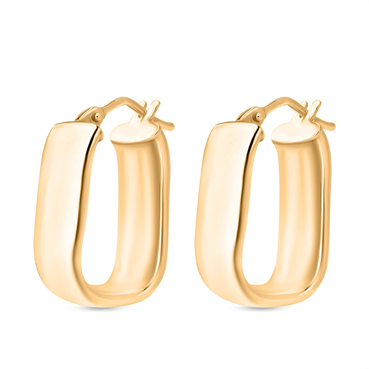 Maestro Collection - 9K Yellow Gold Geometric Hoop Earring with Clasp 8122905 0