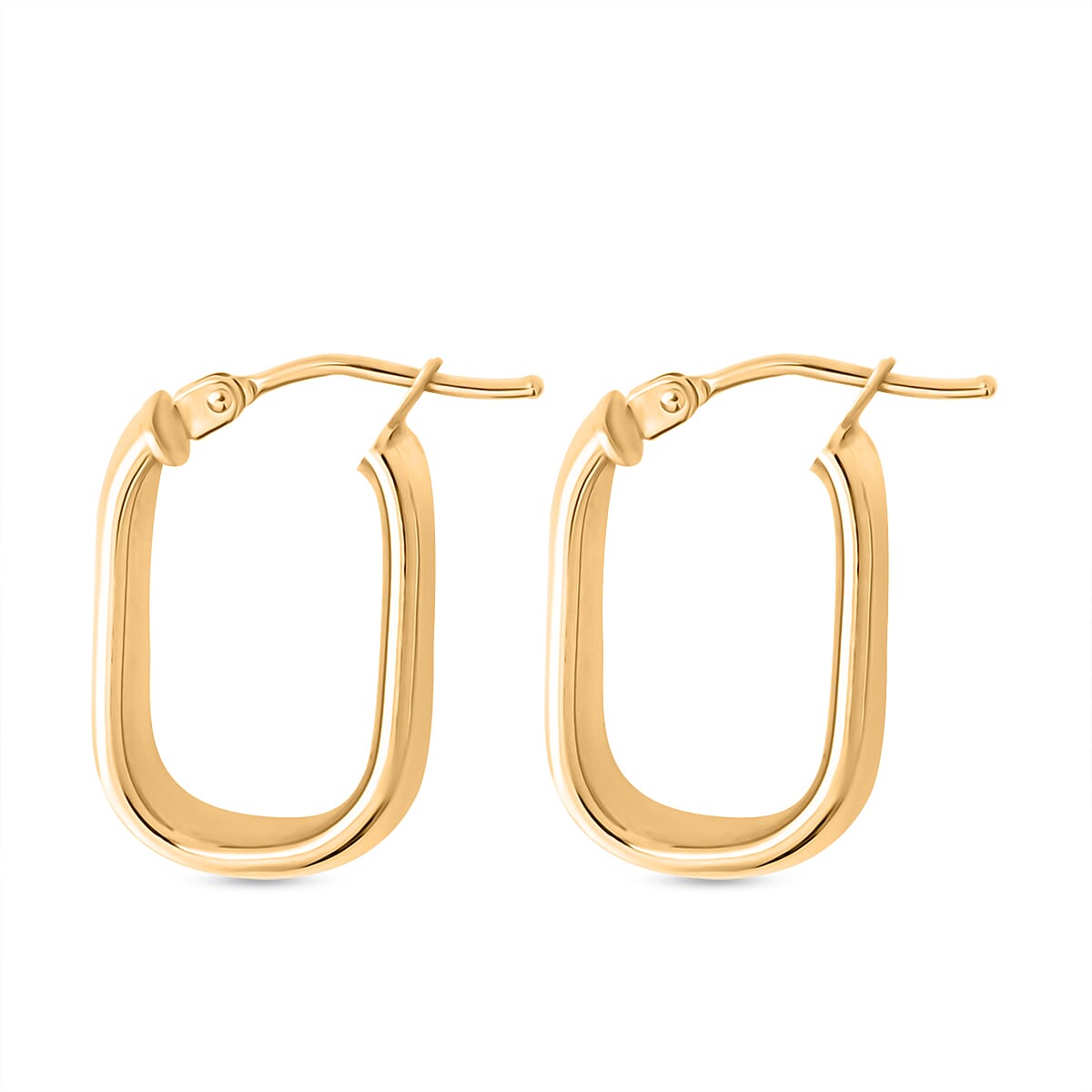 Maestro Collection - 9K Yellow Gold Geometric Hoop Earring with Clasp 8122905 1