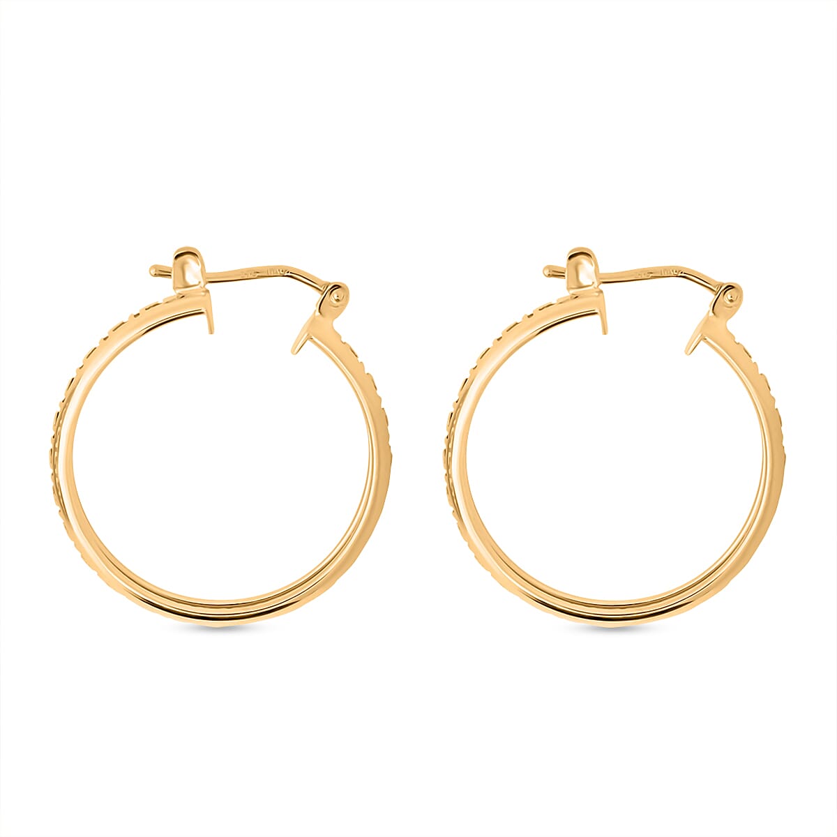 Maestro Collection - 9K Yellow Gold Greek-Key Hoop Earring with Clasp 8122906 1
