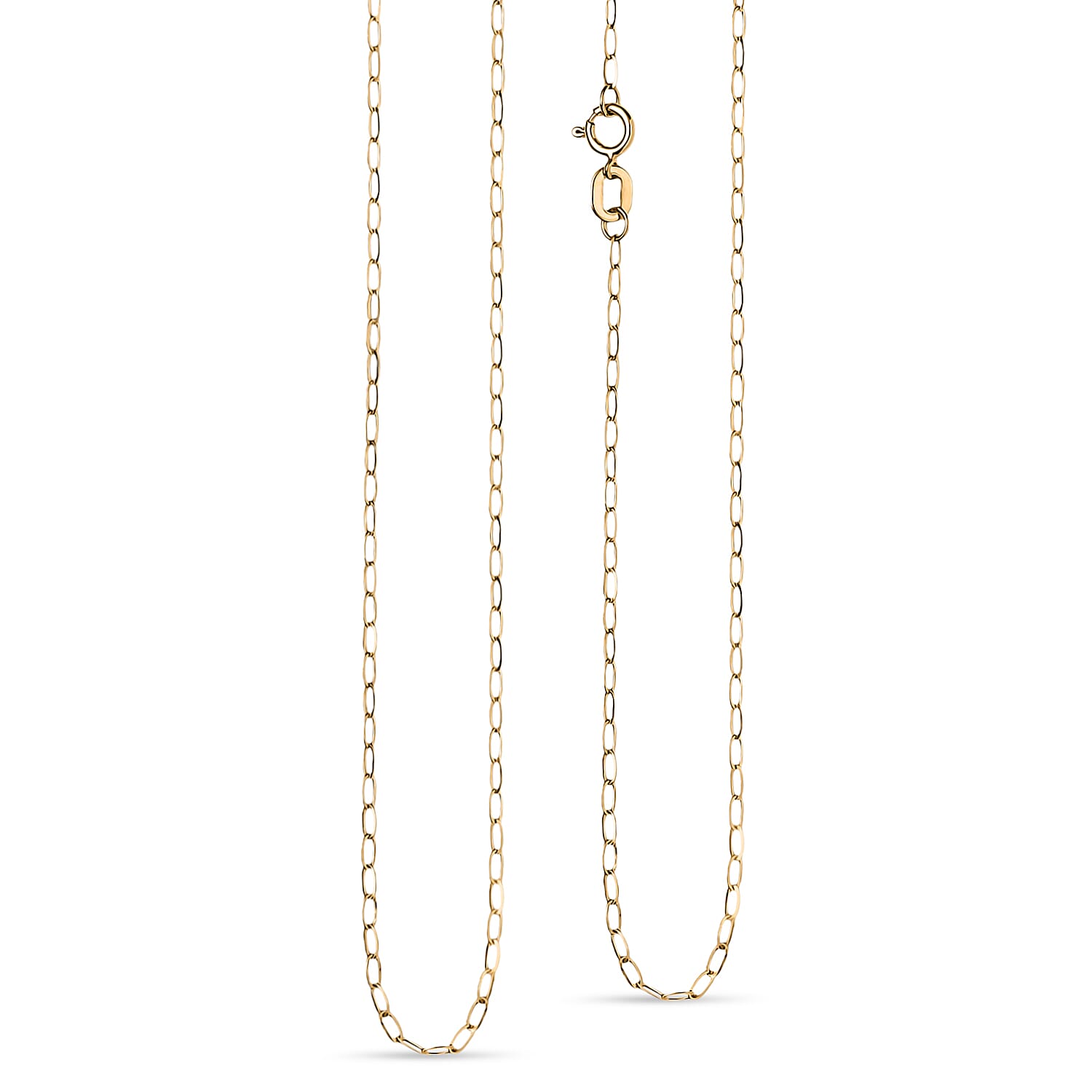 Maestro Collection - 9K Yellow Gold Paperclip Necklace (Size - 20) with Spring Ring Clasp 8212186 2
