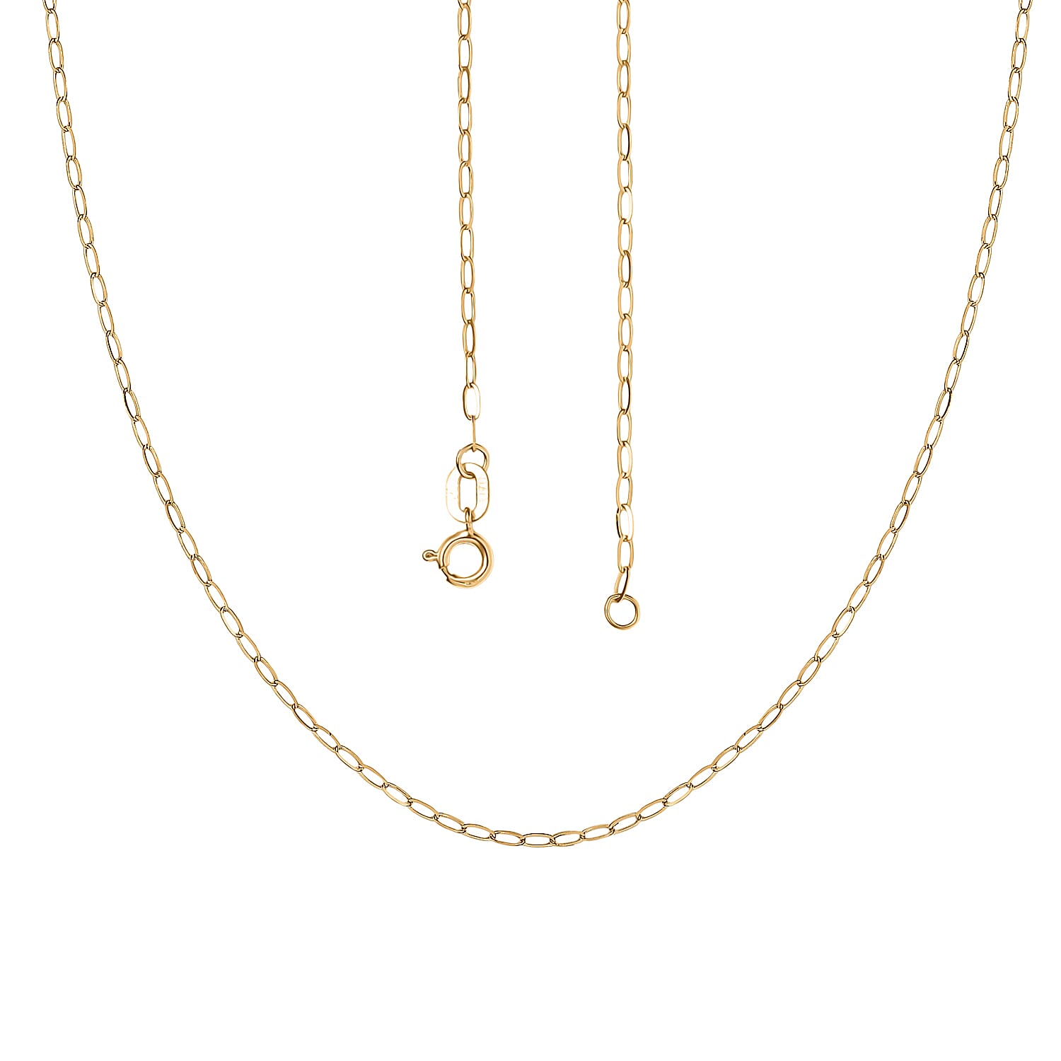 Maestro Collection - 9K Yellow Gold Paperclip Necklace (Size - 20) with Spring Ring Clasp 8212186 5