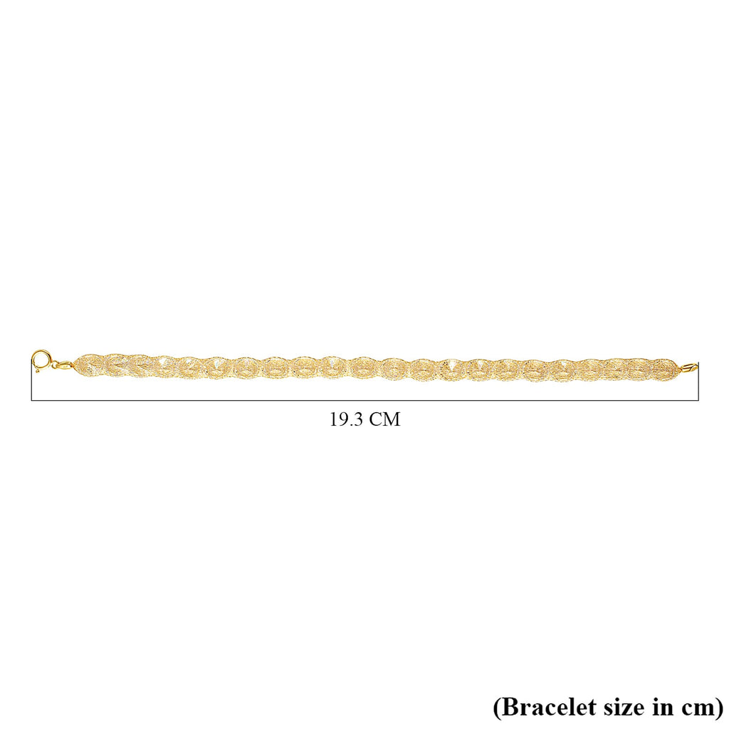 Maestro Collection - 9K Yellow Gold Simulated Diamond Bracelet (Size - 7.5) with Spring Clasp