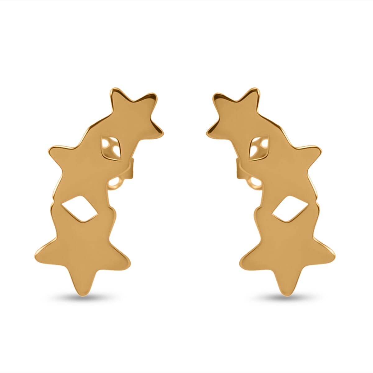 Maestro Collection - 9K Yellow Gold Star Crawler Earring with Push Back 8100308 1