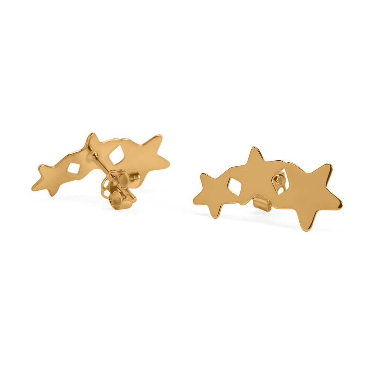 Maestro Collection - 9K Yellow Gold Star Crawler Earring with Push Back 8100308 2