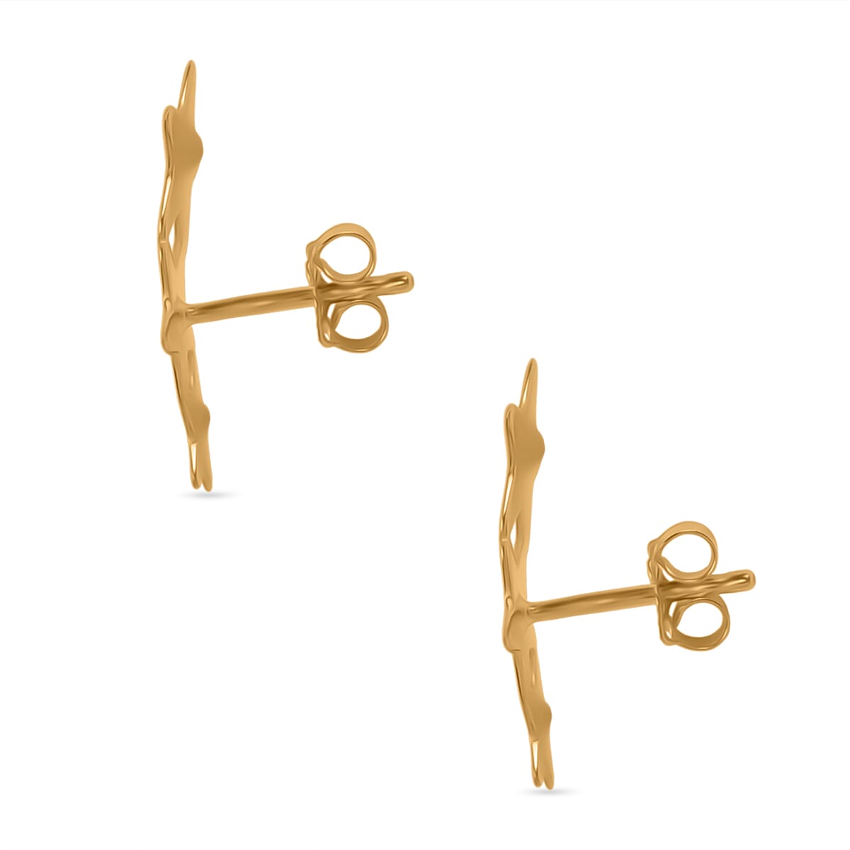Maestro Collection - 9K Yellow Gold Star Crawler Earring with Push Back 8100308 3