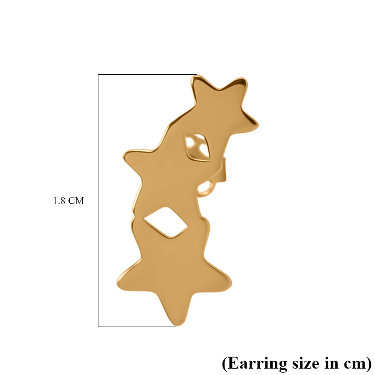 Maestro Collection - 9K Yellow Gold Star Crawler Earring with Push Back 8100308 4