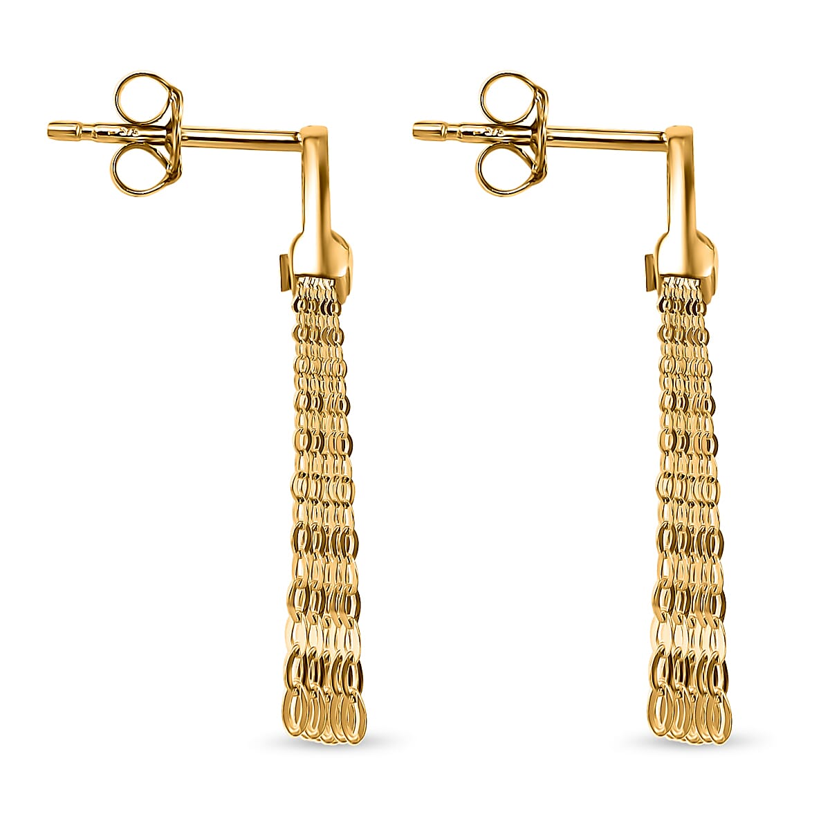 Maestro Collection - 9K Yellow Gold Tassel Stirrup Earrings 7197935 3