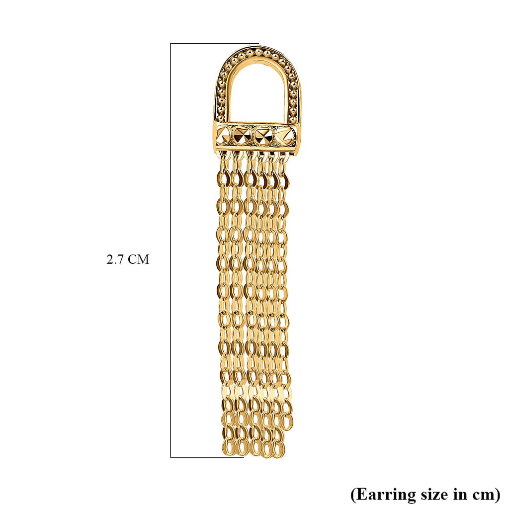 Maestro Collection - 9K Yellow Gold Tassel Stirrup Earrings