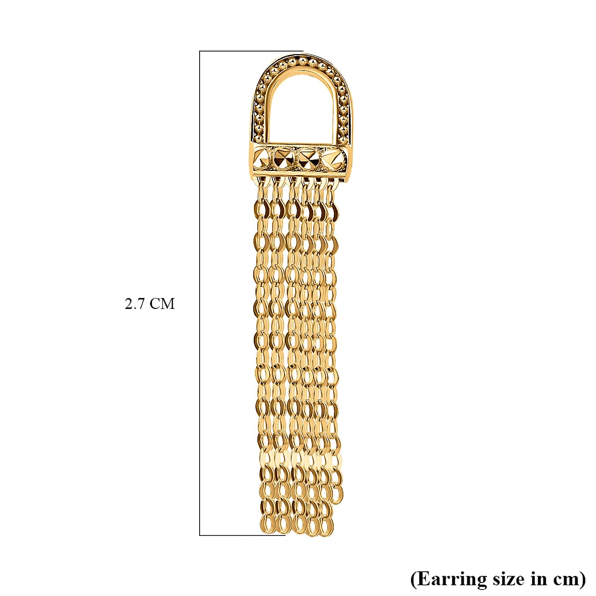 Maestro Collection - 9K Yellow Gold Tassel Stirrup Earrings 7197935 4