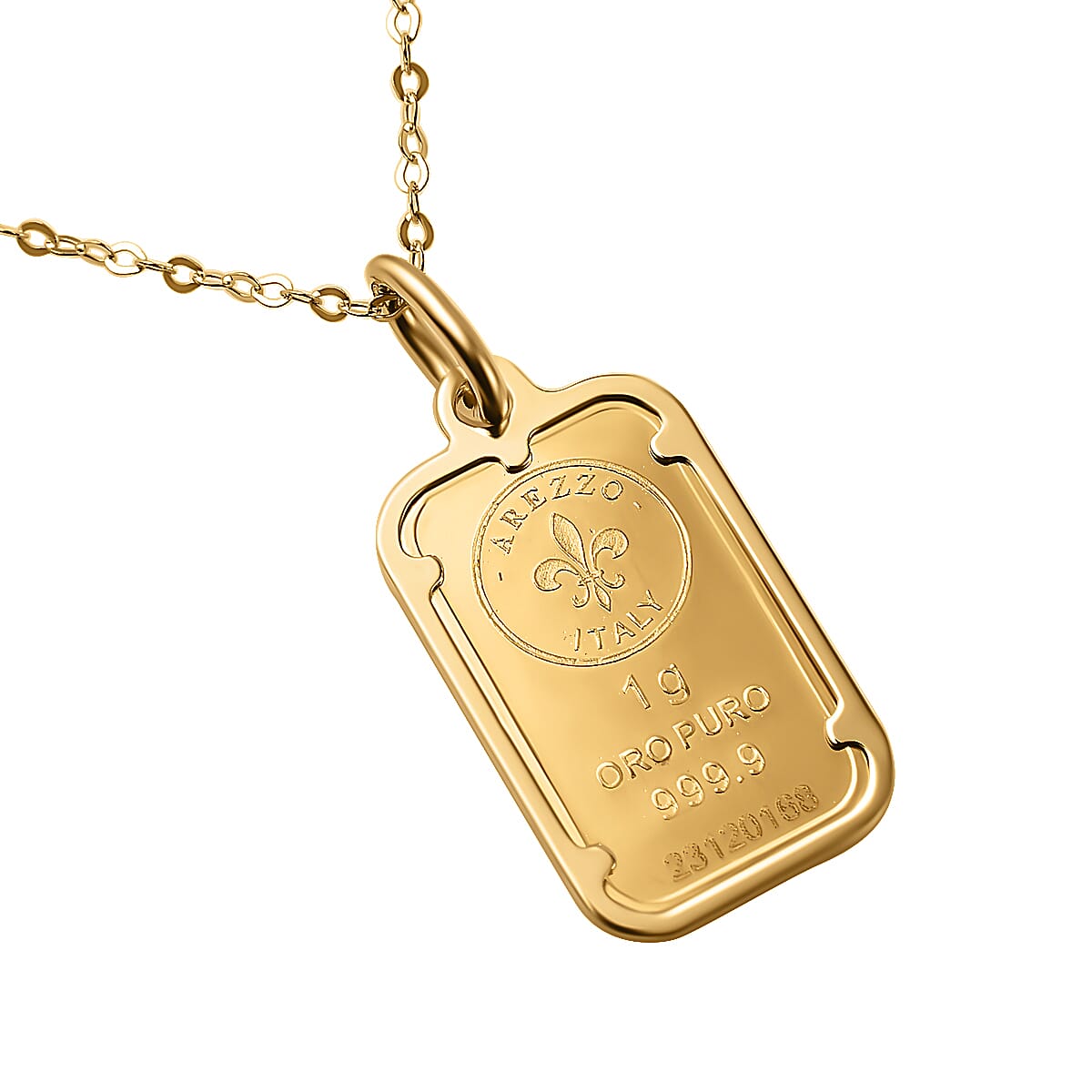 Maestro Collection - Exclusive Ed. 24K Gold Ingot in 9K Yellow Gold Necklace (Size - 20) 7723111 3