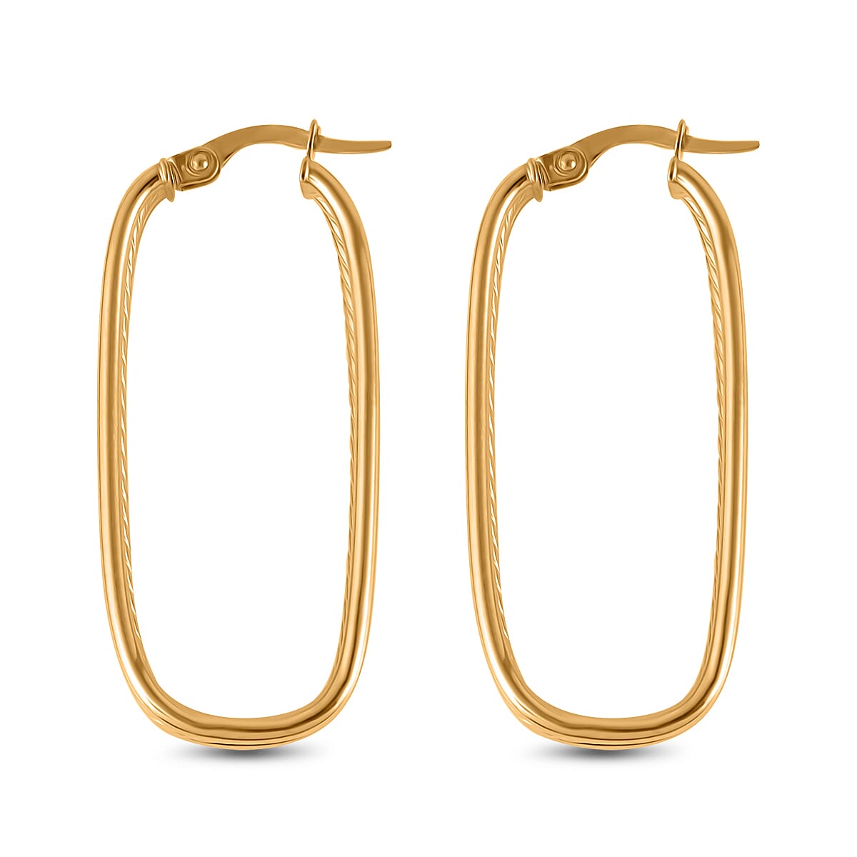 Maestro Collection - 9K Yellow Gold Hoop Earrings (Oueter diameter 16.1 &amp; inner 13.30mm). 2.60 Gms. 7792236 2