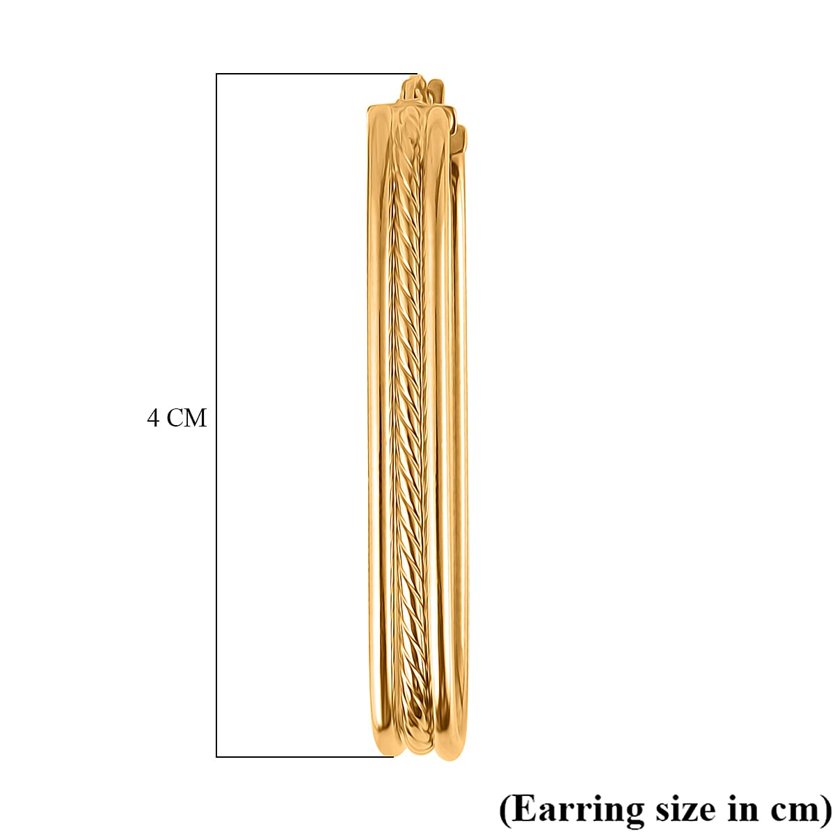 Maestro Collection - 9K Yellow Gold Hoop Earrings (Oueter diameter 16.1 &amp; inner 13.30mm). 2.60 Gms. 7792236 3
