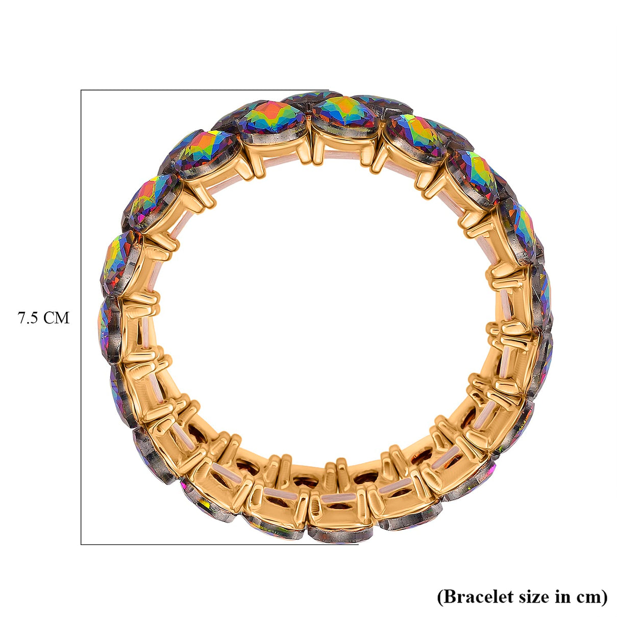 Magic Color Glass Pear Stretchable Bracelet (Size - 7) in Yellow Gold Tone V32534128 5