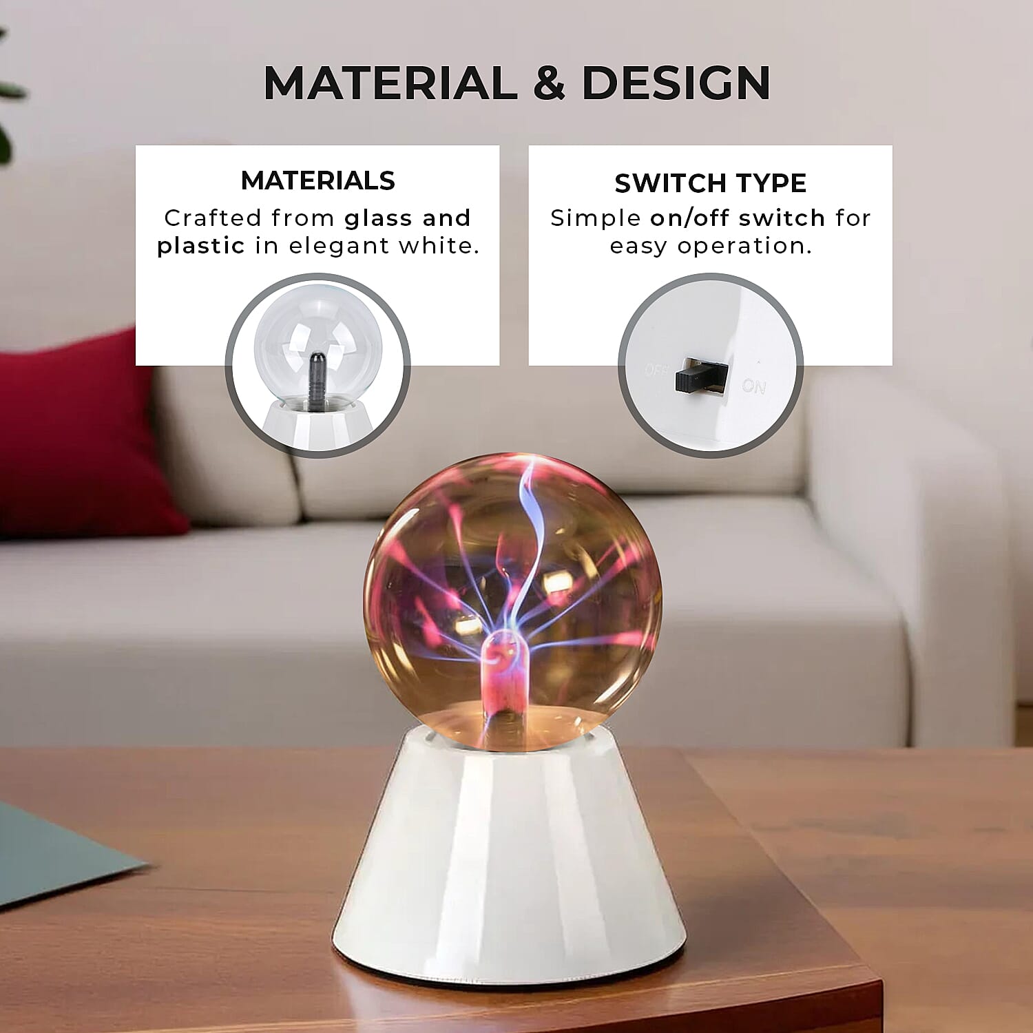 Magical Electrostatic Ball Table Lamp (Battery - 1.5Vx4 AAA) - White 7677474 5