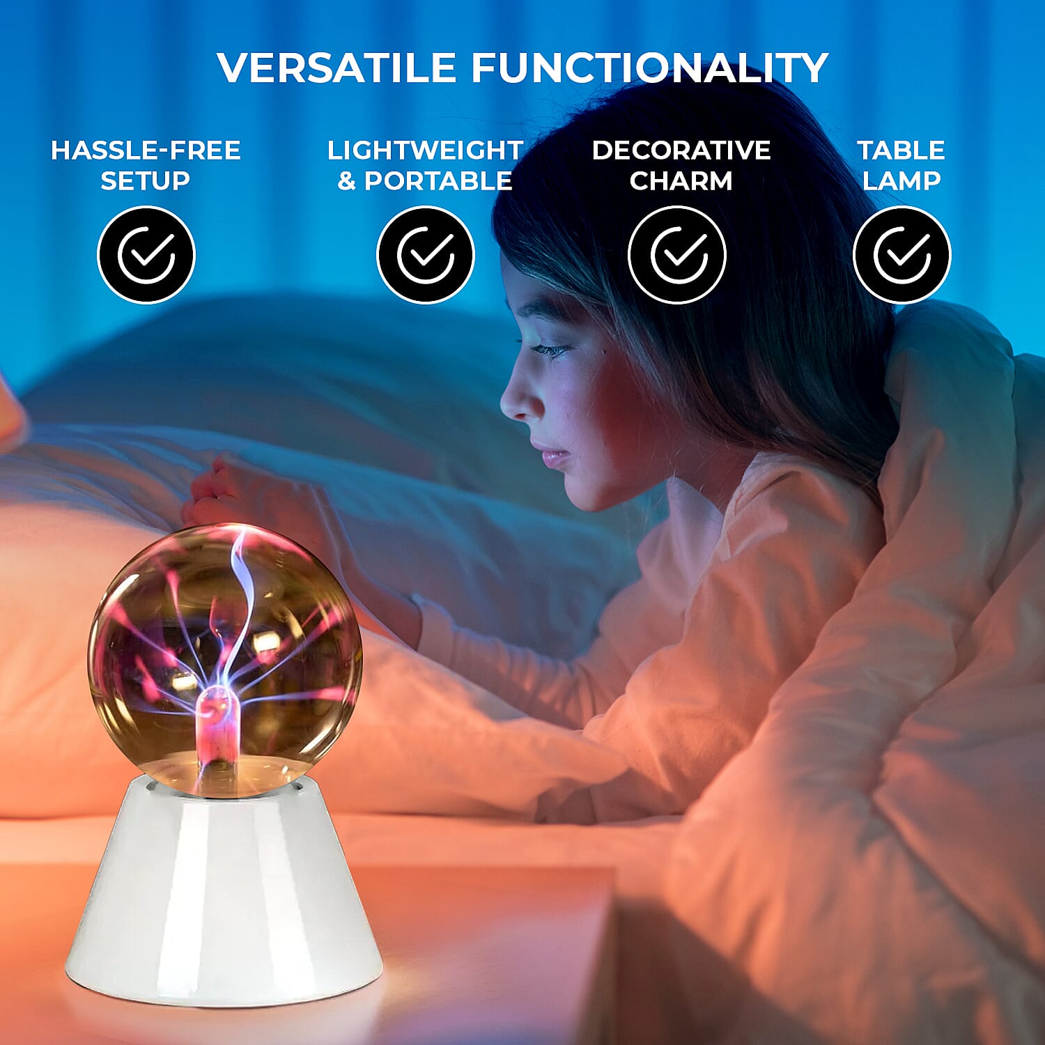 Magical Electrostatic Ball Table Lamp (Battery - 1.5Vx4 AAA) - White 7677474 6