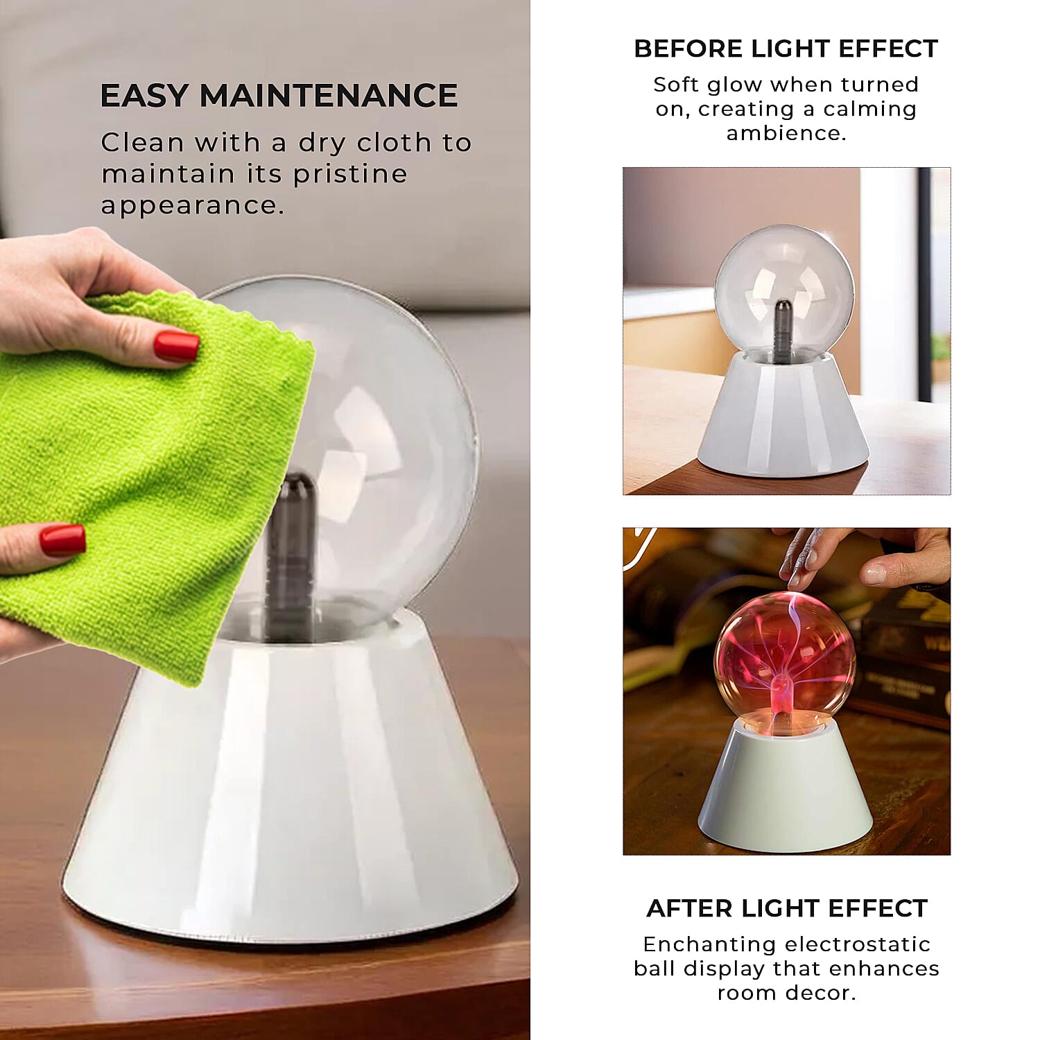 Magical Electrostatic Ball Table Lamp (Battery - 1.5Vx4 AAA) - White 7677474 7