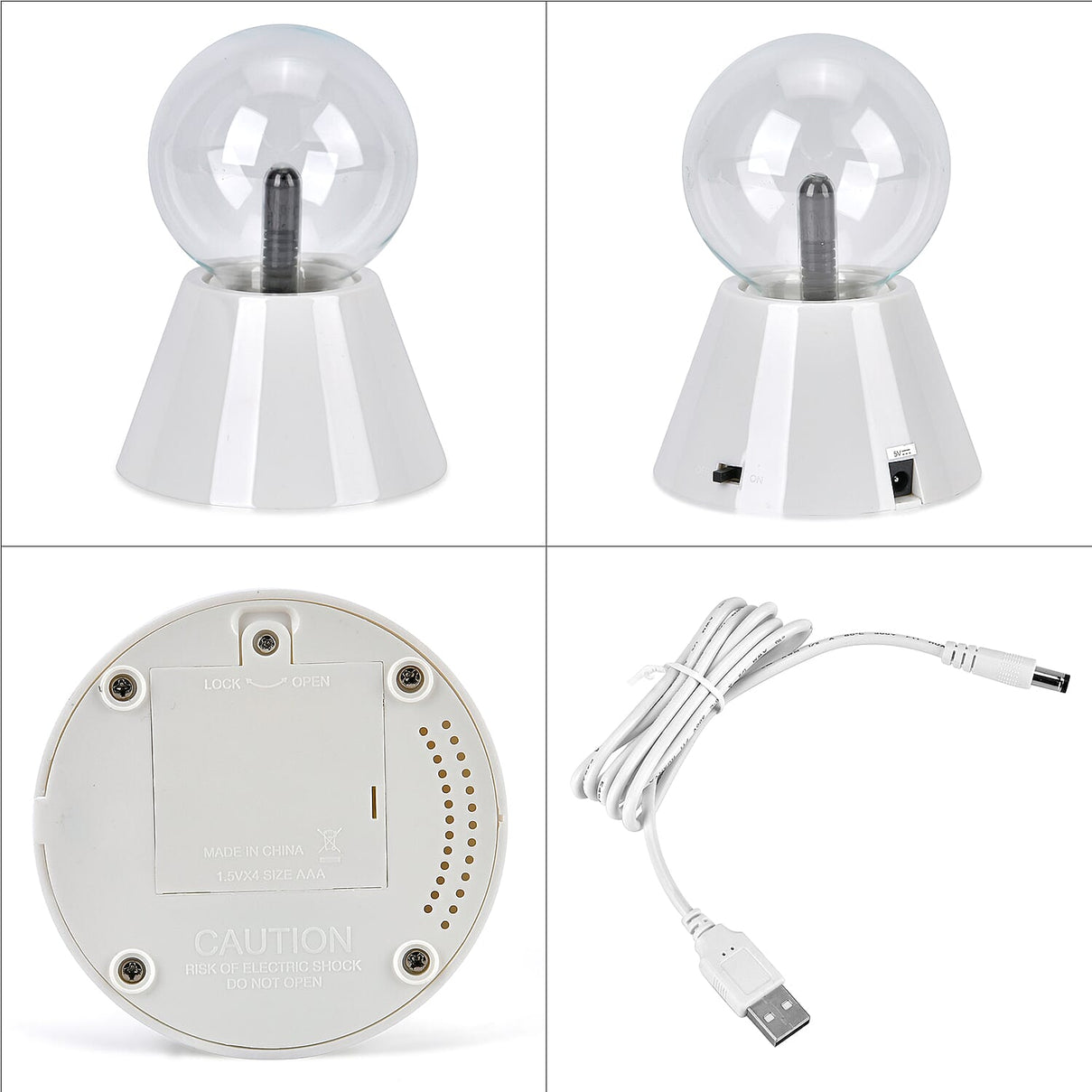 Magical Electrostatic Ball Table Lamp (Battery - 1.5Vx4 AAA) - White 7677474 9