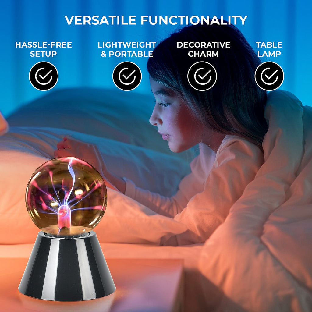 Magical Electrostatic Ball Table Lamp (Battery 4 AAA (Not Inc.) - Black & White