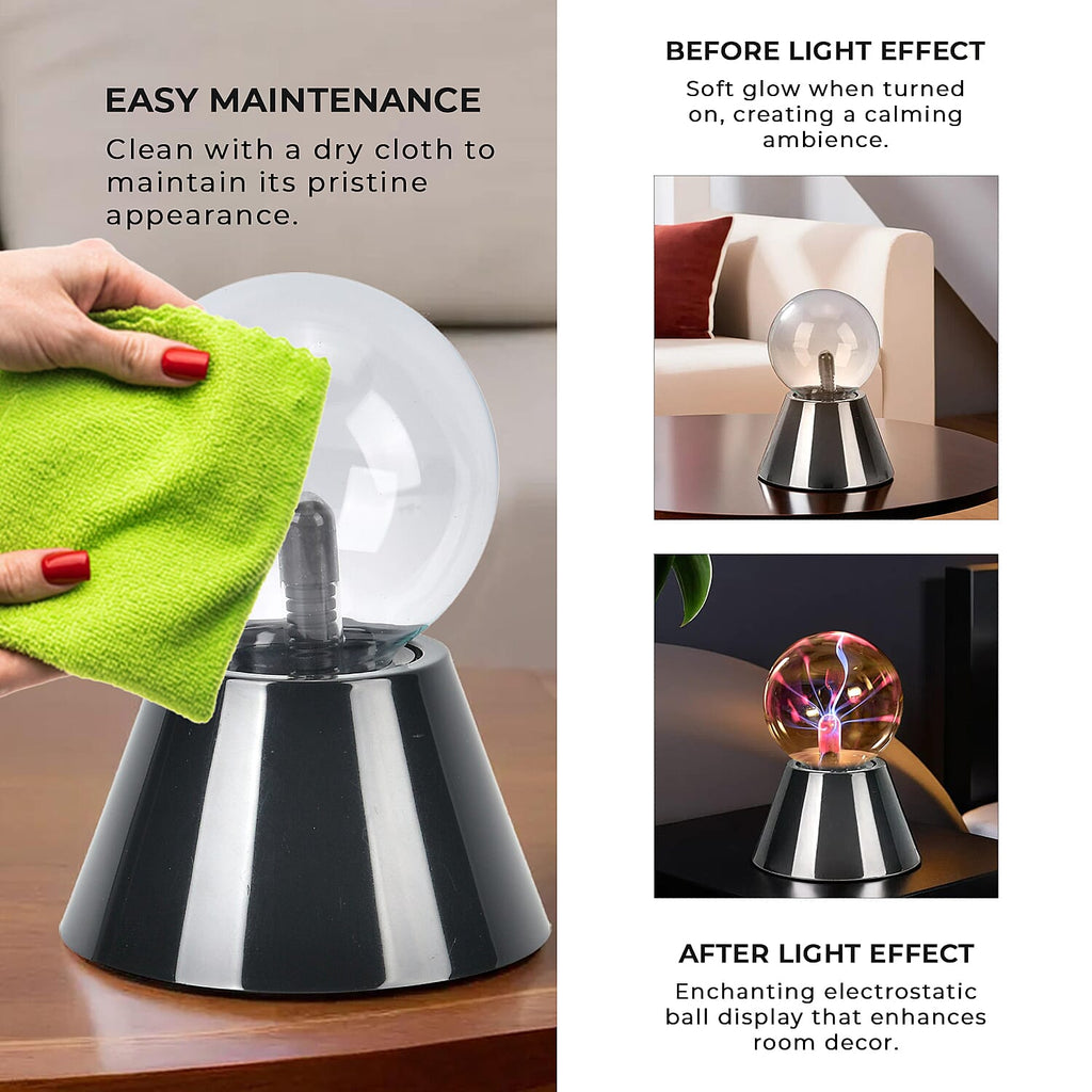 Magical Electrostatic Ball Table Lamp (Battery 4 AAA (Not Inc.) - Black & White