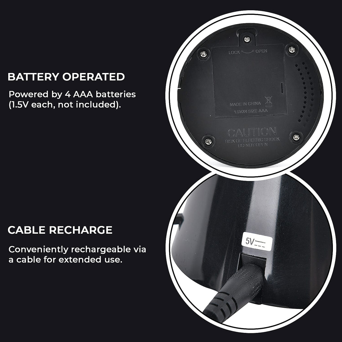 Magical Electrostatic Ball Table Lamp (Battery - 1.5Vx4 AAA) - Black V32605058 15