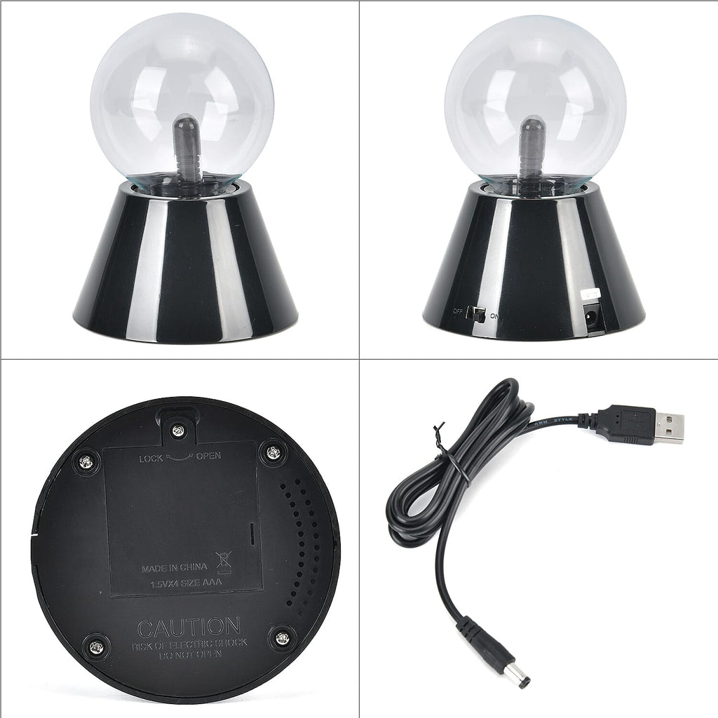 Magical Electrostatic Ball Table Lamp (Battery 4 AAA (Not Inc.) - Black & White