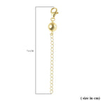 Lobster Clasp & Round Shape Magnetic Lock with 2 Inch Extender Chain in Yellow Gold Plated Sterling Silver