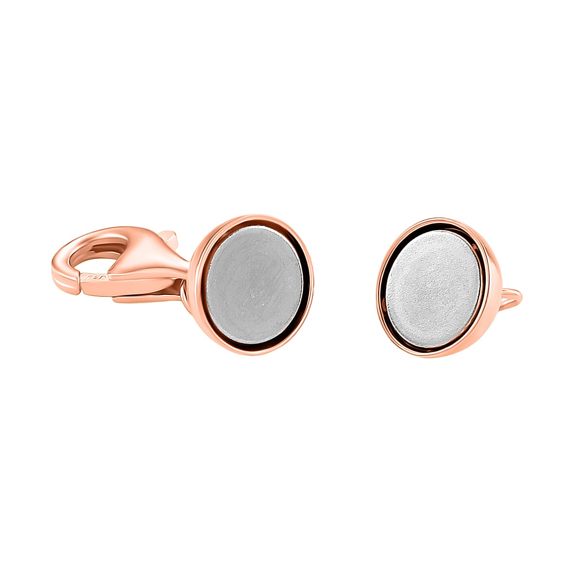 Set of 3 Magnetic Lock with Lobster Clasp in Rose Gold Plating Sterling Silver 4399735 4