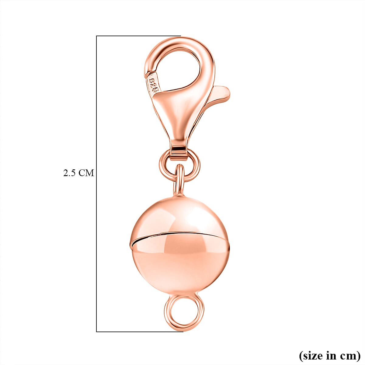 Set of 3 Magnetic Lock with Lobster Clasp in Rose Gold Plating Sterling Silver 4399735 5