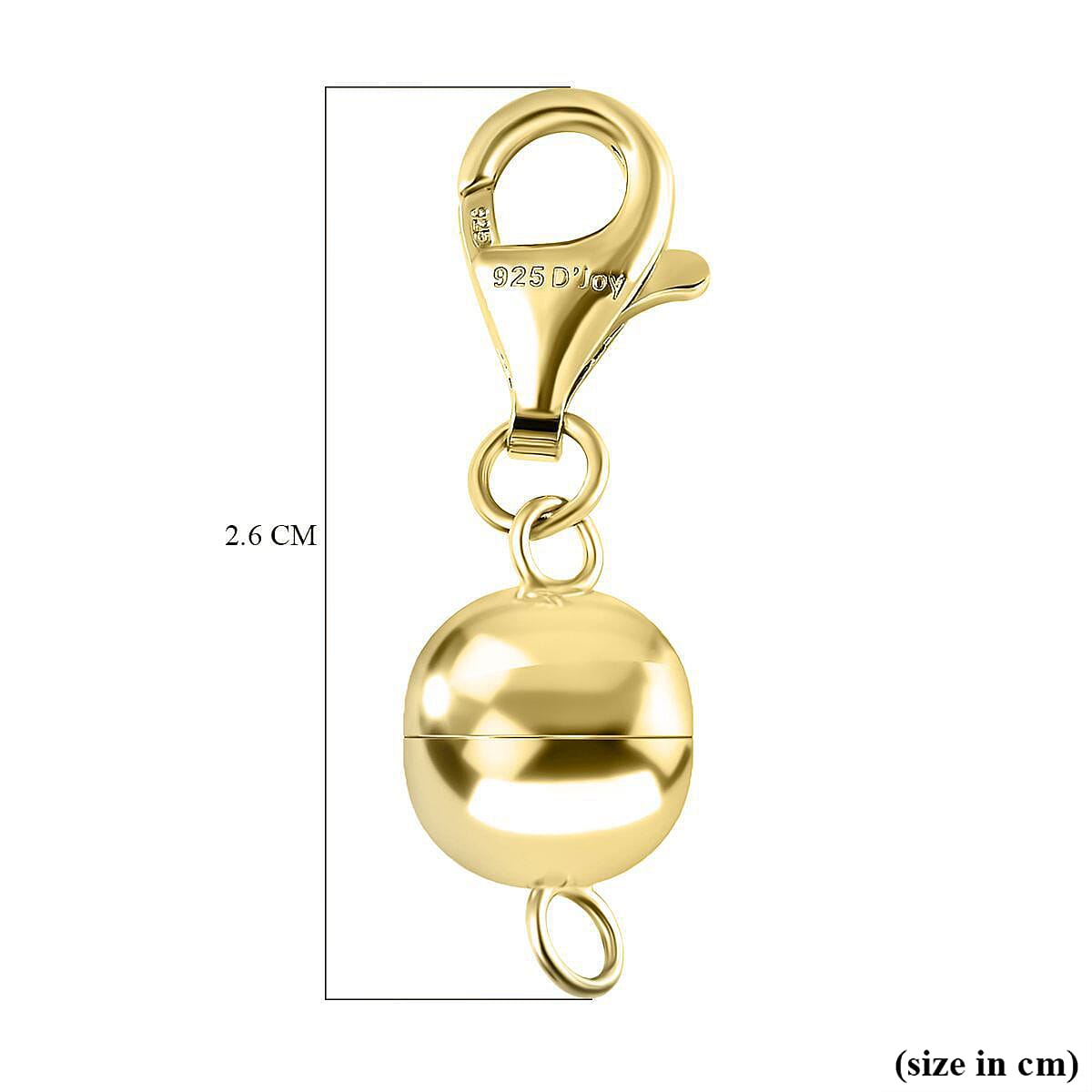 Set of 3 Magnetic Lock with Lobster Clasp in Yellow Gold Plating Sterling Silver 4311878 4