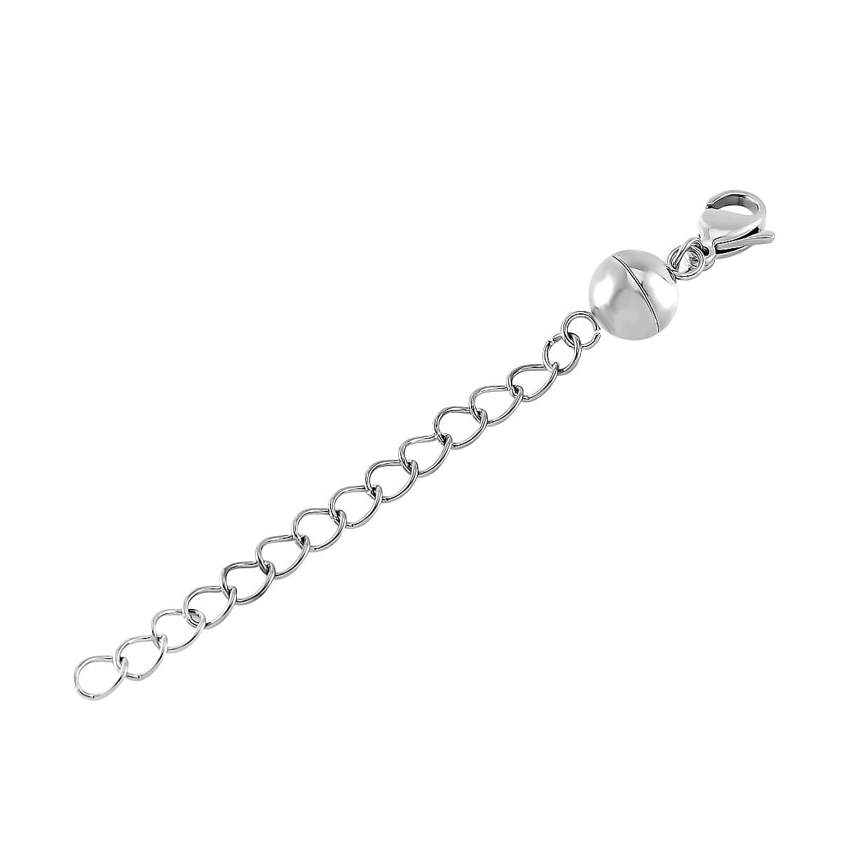 Set of 2 - Rhodium Overlay and Yellow Gold Plated Lobster Clasp with Magnetic Lock &amp; Extender Chain 4295874 2