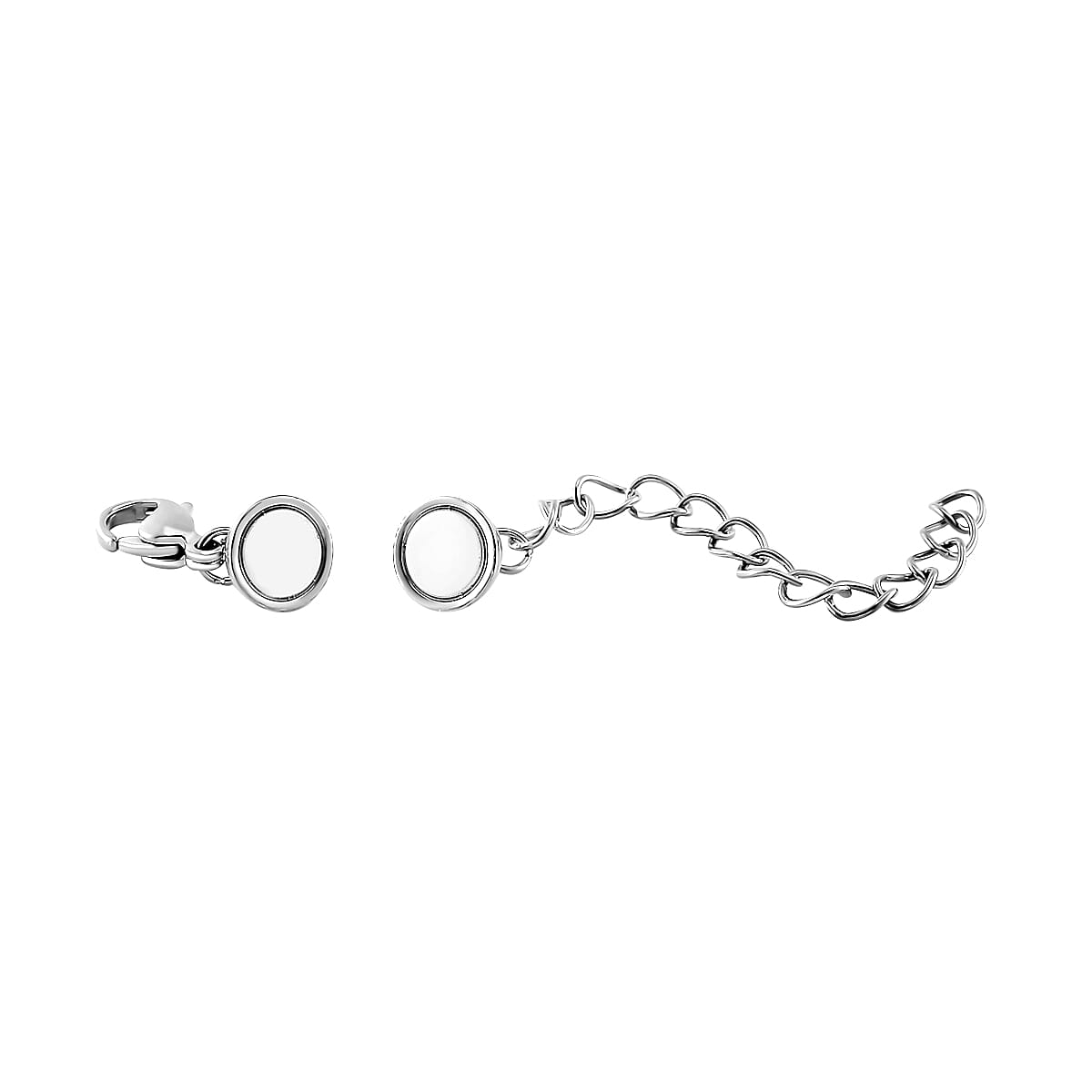 Set of 2 - Rhodium Overlay and Yellow Gold Plated Lobster Clasp with Magnetic Lock &amp; Extender Chain 4295874 3