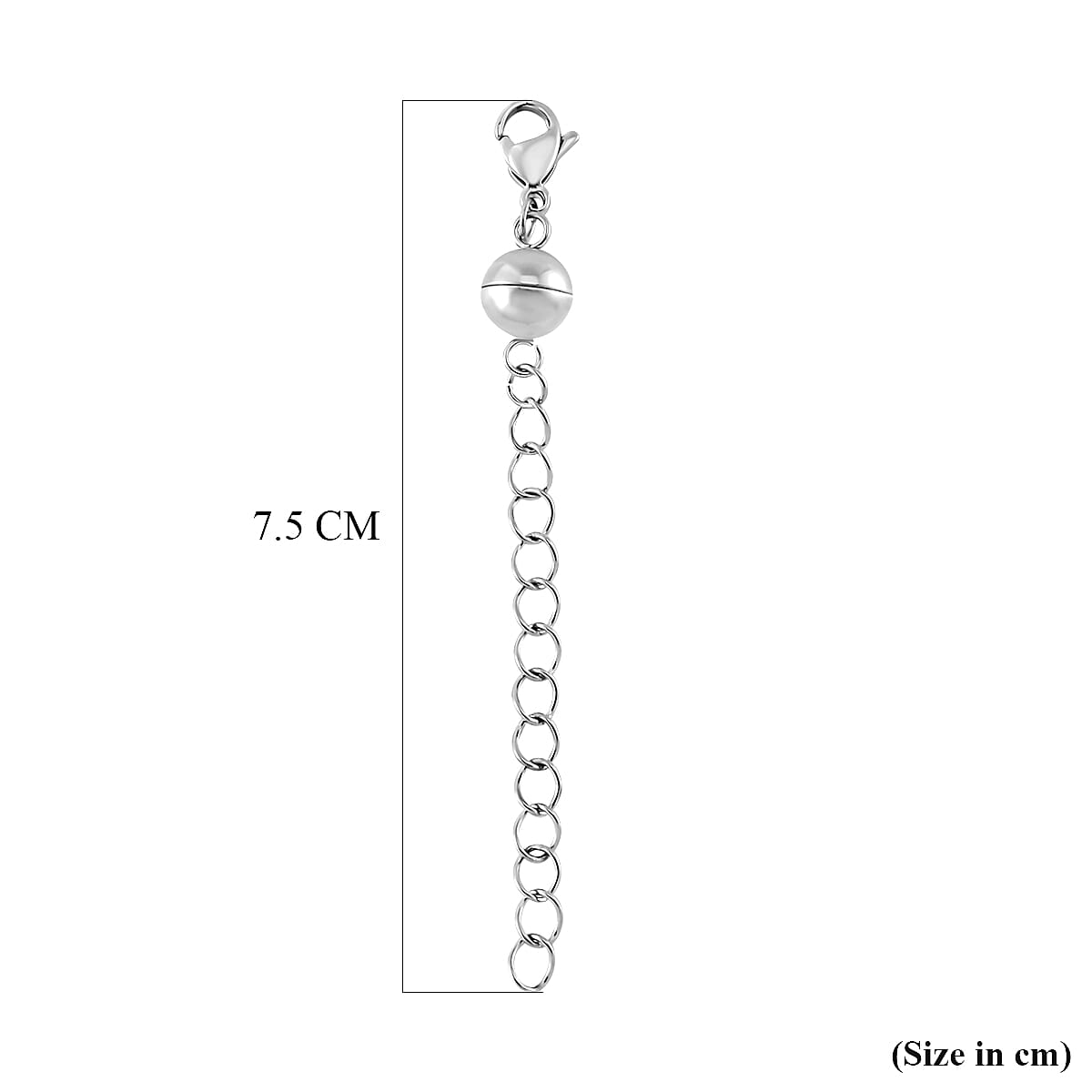 Set of 2 - Rhodium Overlay and Yellow Gold Plated Lobster Clasp with Magnetic Lock &amp; Extender Chain 4295874 4
