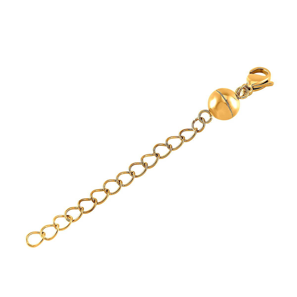 Set of 2 - Rhodium Overlay and Yellow Gold Plated Lobster Clasp with Magnetic Lock &amp; Extender Chain 4295874 5