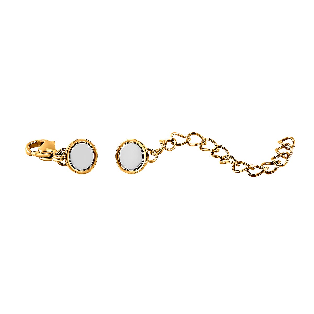 Set of 2 - Rhodium Overlay and Yellow Gold Plated Lobster Clasp with Magnetic Lock &amp; Extender Chain 4295874 6