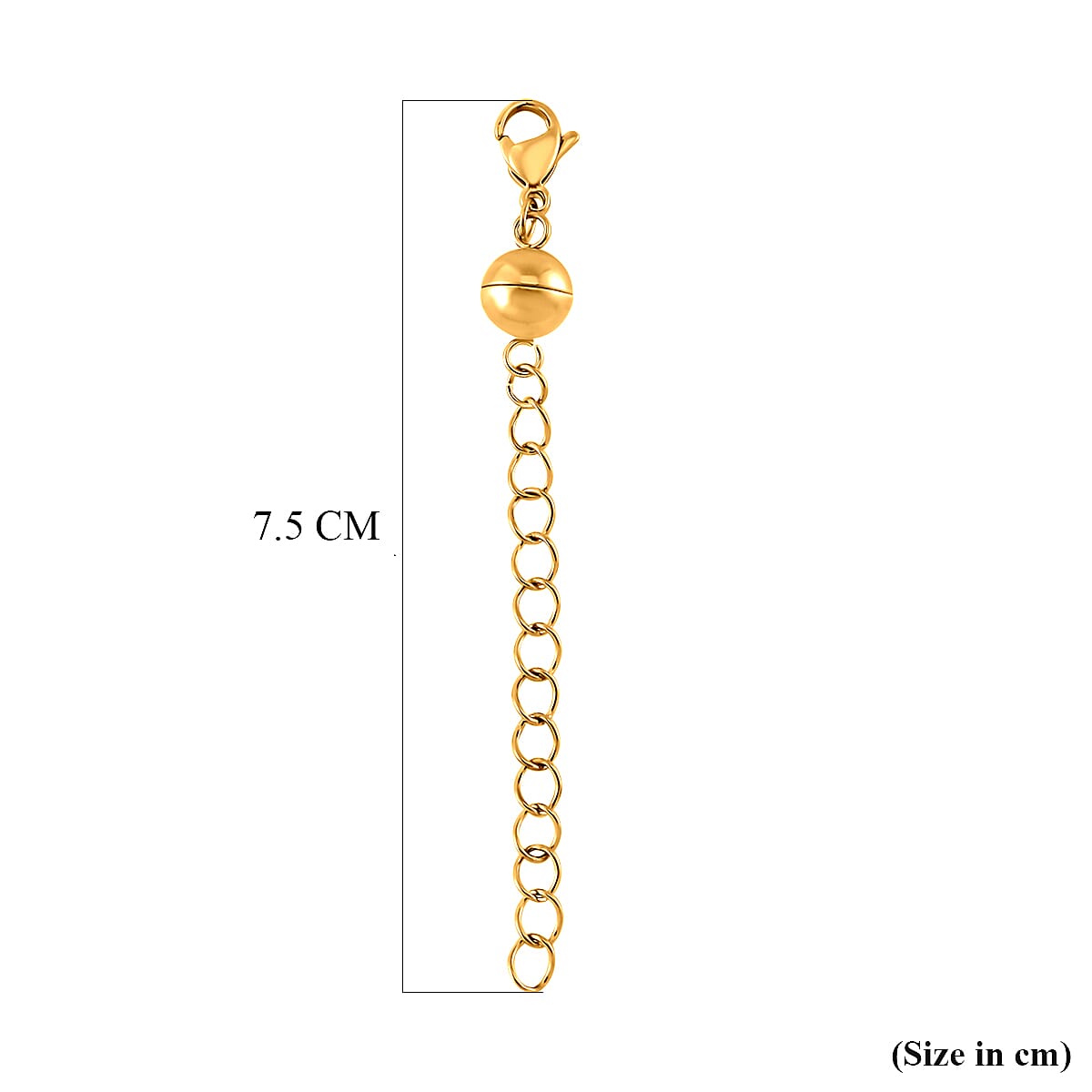 Set of 2 - Rhodium Overlay and Yellow Gold Plated Lobster Clasp with Magnetic Lock &amp; Extender Chain 4295874 7